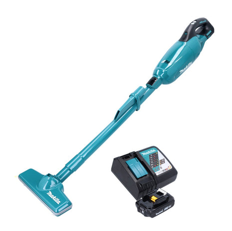 Aspiratore a batteria Makita DCL 281 FRA1 18 V senza spazzole + 1x batteria ricaricabile 2,0 Ah + caricabatterie