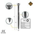 FORTE Tools tornillo universal para madera 5,0 x 70 mm T25 400 piezas (2x 000040113883) galvanizado en plata Torx cabeza avellanada rosca parcial