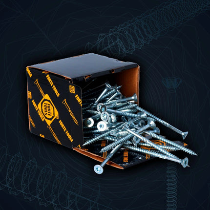 FORTE Tools Tornillo universal para madera 6,0 x 80 mm T30 200 piezas (2x 000040113891) galvanizado en plata Torx cabeza avellanada rosca parcial