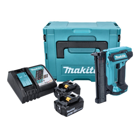 Clavadora con cabezal de batería Makita DFN 350 RMJ 18 V 15 - 35 mm + 2 baterías 4,0 Ah + cargador + Makpac