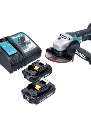 Makita DGA 515 RA Meuleuse d'angle sans fil 18 V 125 mm Brushless + 2x Batteries 2,0 Ah + Chargeur