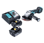 Amoladora angular a batería Makita DGA 515 RG 18 V 125 mm sin escobillas + 2x baterías 6,0 Ah + cargador