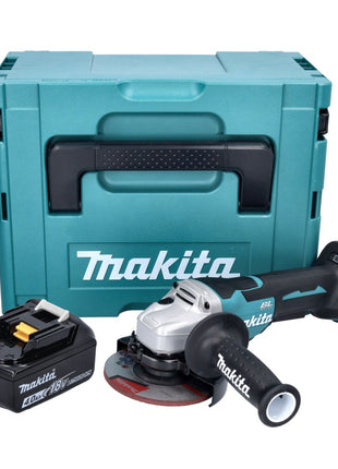 Amoladora angular a batería Makita DGA 515 M1J 18 V 125 mm sin escobillas + 1x batería 4,0 Ah + Makpac - sin cargador