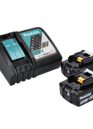 Makita DGA 515 RTJ Meuleuse d'angle sans fil 18 V 125 mm Brushless + 2x Batteries 5,0 Ah + Chargeur + Makpac