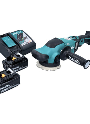 Makita DPO 500 RF Akku Exzenterpolierer 18 V 125 mm Brushless + 2x Akku 3,0 Ah + Ladegerät