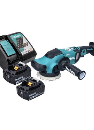 Makita DPO 500 RM Akku Exzenterpolierer 18 V 125 mm Brushless + 2x Akku 4,0 Ah + Ladegerät