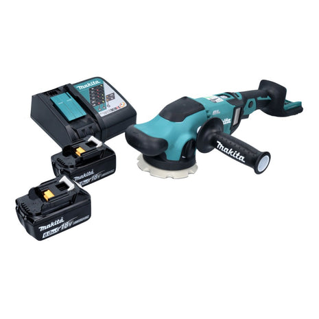 Makita DPO 500 RG Akku Exzenterpolierer 18 V 125 mm Brushless + 2x Akku 6,0 Ah + Ladegerät