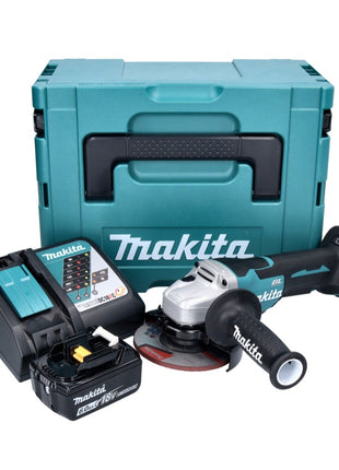 Makita DGA 515 RG1J Meuleuse d'angle sur batterie 18 V 125 mm sans balais + 1x batterie 6,0 Ah + chargeur + Makpac