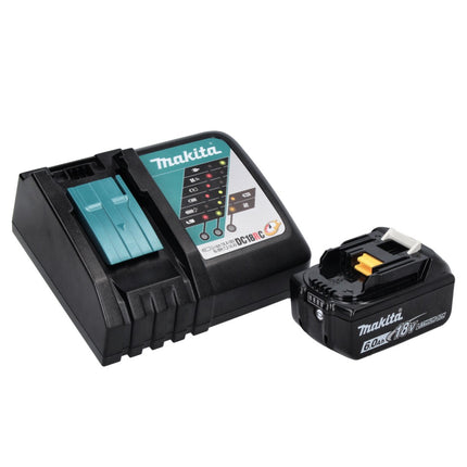 Amoladora angular a batería Makita DGA 515 RG1J 18 V 125 mm sin escobillas + 1x batería 6,0 Ah + cargador + Makpac