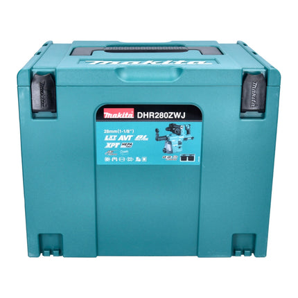 Makita DHR 280 ZJ Martillo a batería 2x18V / SDS-Plus / Brushless + Makpac 3 - Sin batería, sin cargador incluidos