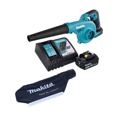 Soplador de hojas a batería Makita DUB 185 RT1 18 V + 1x batería 5,0 Ah + cargador + bolsa recolectora