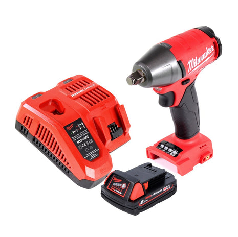 Clé à chocs sans fil Milwaukee M18 FIWF12-201 FC 18 V 300 Nm 1/2" sans balai + 1x batterie 2,0 Ah + chargeur