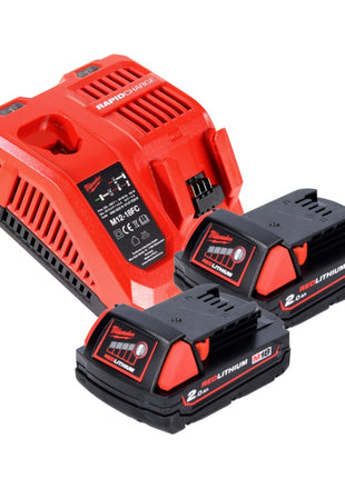 Lijadora excéntrica a batería Milwaukee M18 BOS125-202 FC 18 V 125 mm + 2x baterías 2,0 Ah + cargador