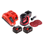 Milwaukee M18 BOS125-602 FC Akku Exzenterschleifer 18 V 125 mm + 2x Akku 6,0 Ah + Ladegerät