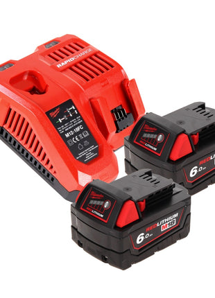 Milwaukee M18 BOS125-602 FC Akku Exzenterschleifer 18 V 125 mm + 2x Akku 6,0 Ah + Ladegerät