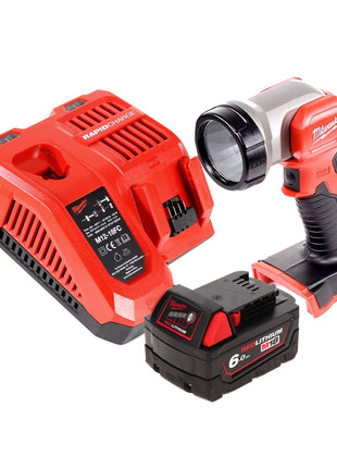 Luz de batería Milwaukee M18 TLED LED + 1x batería 6.0 Ah + cargador