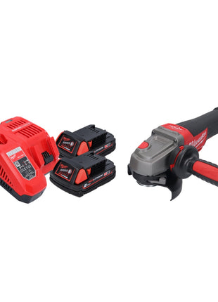 Amoladora angular a batería Milwaukee M18 CAG115XPDB-202 18 V 115 mm sin escobillas + 2x baterías 2,0 Ah + cargador