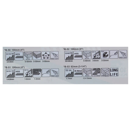 Surtido de hojas de sierra de calar Makita B (B-44426) 10 piezas para madera / plástico / metal / parquet / laminado