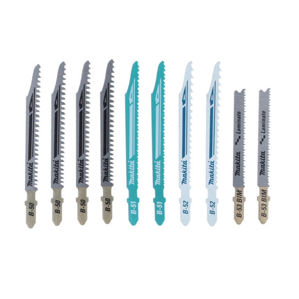 Surtido de hojas de sierra de calar Makita B (B-44426) 10 piezas para madera / plástico / metal / parquet / laminado