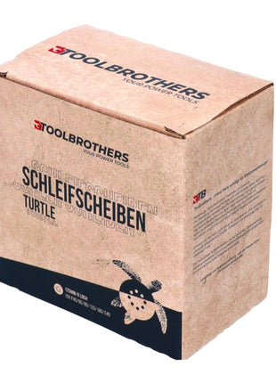 Toolbrothers TURTLE Schleifset 2 Packungen 120x Schleifscheiben 125mm Klett 8 Loch je 20x P40 / P60 / P80 / P120 / P180 / 240 für Hartholz, Weichholz, Lack, Stein, Stahl, Aluminium, Furnier - Toolbrothers