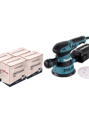 Makita BO 5041 Exzenterschleifer / Schleifmaschine 300 W 125 mm + 4x Toolbrothers TURTLE Schleifset - Toolbrothers