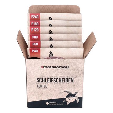 Metabo SXA 18 LTX 125 BL Lijadora excéntrica sin cable 125mm 18V sin escobillas + 2x Toolbrothers TURTLE sets de lijado + metaBOX set - sin batería, sin cargador (600146840)