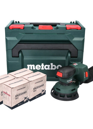 Lijadora excéntrica a batería Metabo SXA 18 LTX 125 BL 18 V 125 mm (600146840) sin escobillas + 4x juego de lijado TURTLE Toolbrothers + metaBOX - sin batería, sin cargador