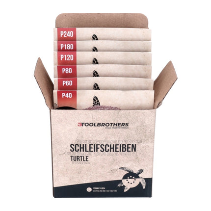 Metabo FSX 200 Intec Ponceuse excentrique 125 mm 240 W + Coffret + 2x Set de ponçage Toolbrothers TURTLE