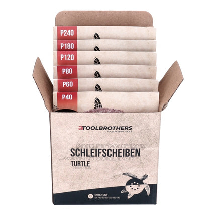 Metabo FSX 200 Intec levigatrice rotorbitale 240 W 125 mm + 4x Toolbrothers TURTLE set di levigatura + valigetta