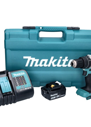 Taladro percutor inalámbrico Makita DHP 484 STX5 18 V 54 Nm sin escobillas + 1x batería 5,0 Ah + cargador + set de accesorios 101 piezas + estuche