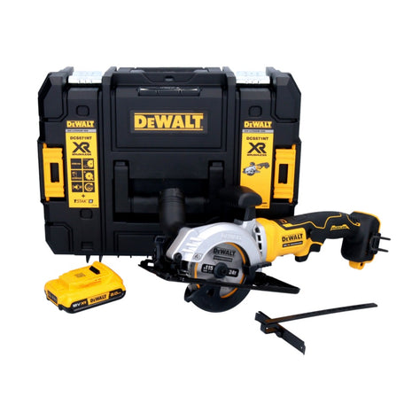 Sierra circular a batería DeWalt DCS 571 18 V 115 mm sin escobillas + 1x batería 2,0 Ah + TSTAK - sin cargador