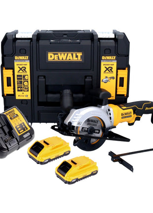 Scie circulaire sur batterie DeWalt DCS 571 L2 18 V 115 mm sans balais + 2x batteries 3,0 Ah + chargeur + TSTAK