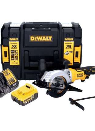 Sierra circular de batería DeWalt DCS 571 M1 18 V 115 mm sin escobillas + 1x batería 4,0 Ah + cargador + TSTAK