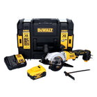 Sierra circular sin cable DeWalt DCS 571 P1 18 V 115 mm sin escobillas + 1x batería 5,0 Ah + cargador + TSTAK