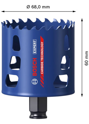 Bosch Expert Tough Material Lochsäge 68 x 60 mm ( 2608900433 ) Carbide Technology für Dreh- und Schlagbohrer