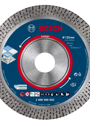 Bosch EXPERT HardCeramic disco de corte de diamante 125 x 22,23 mm 1 pieza (2608900655) Diamond Technology