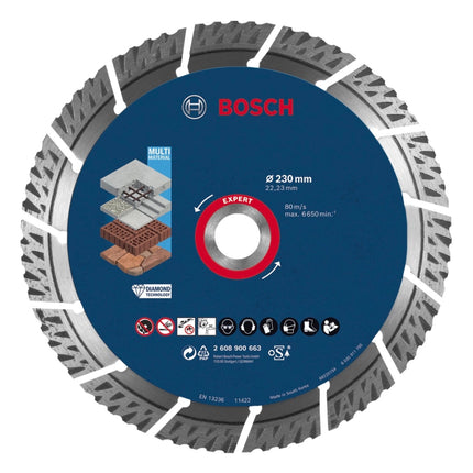 Bosch EXPERT MultiMaterial Diamant Trennscheibe 230 x 22,23 mm 1 Stk. ( 2608900663 ) Long Life - Toolbrothers