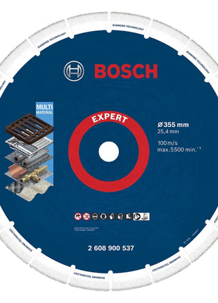 Disco de corte Bosch Expert Diamond Metal Wheel 355 x 25,4 mm (2608900537) Tecnología Diamond para sierras tronzadoras/sierras de gasolina