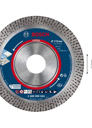 Bosch EXPERT HardCeramic Diamant Trennscheibe 115 x 22,23 mm 1 Stk. ( 2608900654 ) Diamond Technology