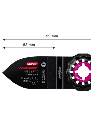 Bosch Expert AVZ 32 RT10 Dedo abrasivo Starlock 32 x 50 mm (2608900039) Tecnología de carburo para herramientas multifuncionales