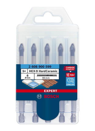 Bosch EXPERT HEX-9 HardCeramic Dachziegel Bohrer Set 6,0 x 90 mm 5 tlg. ( 2608900599 ) Carbide Technology - Toolbrothers