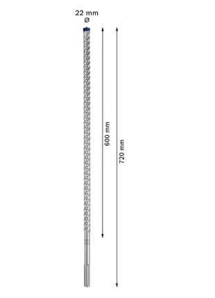 Bosch Expert SDS max 8X taladro percutor 22 x 720 mm (2608900235) para hormigón armado piedra Carbide Technology