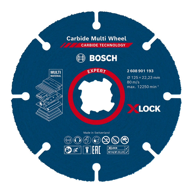 Bosch Expert Carbide Multi Wheel X-LOCK Disque à tronçonner (2608901195) 125 mm x 22,23 mm - 10 pcs.