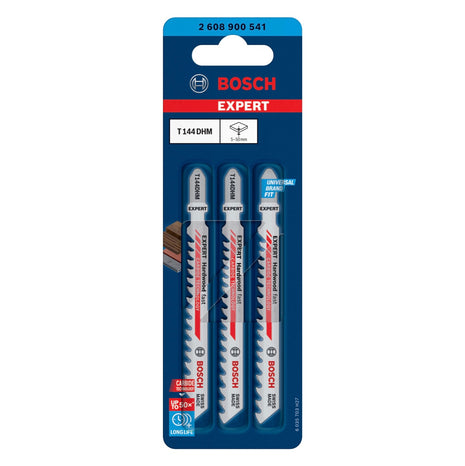 Bosch Expert T 144 DHM Hardwood Fast Jigsaw Blade Set 3 pcs. ( 2608900541 ) Carbide Technology