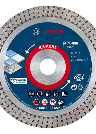 Bosch Expert Hard Ceramic 76 mm Diamanttrennscheibe 76 x 1,5 x 10 mm ( 2608900652 ) Diamond Technology - Nachfolger von 2608615020