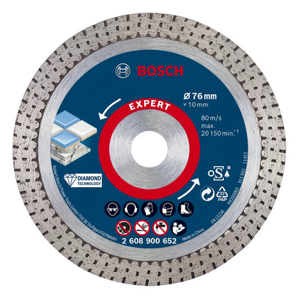 Bosch Expert Hard Ceramic 76 mm disco diamantato 76 x 1,5 x 10 mm ( 2608900652 ) Tecnologia diamantata - successore di 2608615020