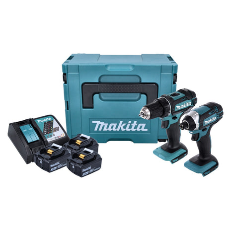 Kit Makita DLX 2127 J1 Trapano a batteria DDF 482 Z + Avvitatore a percussione a batteria DTD 152 + 3x Batterie 3,0 Ah + Caricabatterie + Makpac