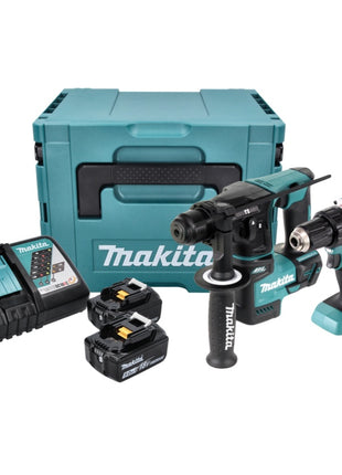 Makita DLX 2271 TJ Kit combiné perceuse-visseuse sans fil DDF 484 + marteau perforateur sans fil DHR 171 + 2x batterie 5,0 Ah + chargeur + Makpac