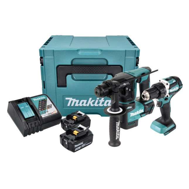 Makita DLX 2271 TJ kit combinado inalámbrico DDF 484 taladro atornillador inalámbrico + DHR 171 taladro percutor inalámbrico + 2x 5.0 Ah batería + cargador + Makpac