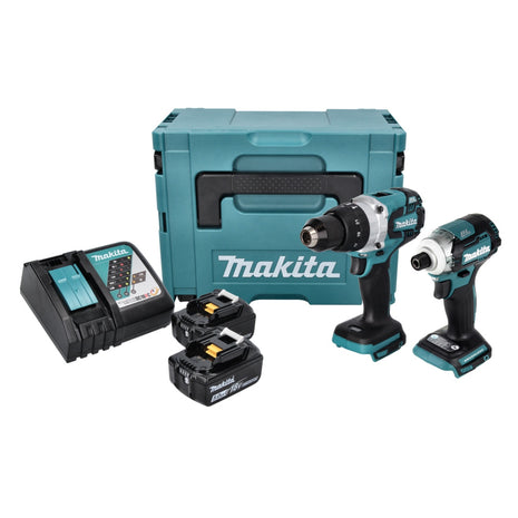 Makita DLX 2214 TJ Akku Combo Kit DHP 481 Akku Schlagbohrschrauber + DTD 170 Akku Schlagschrauber + 2x Akku 5,0 Ah + Ladegerät + Makpac